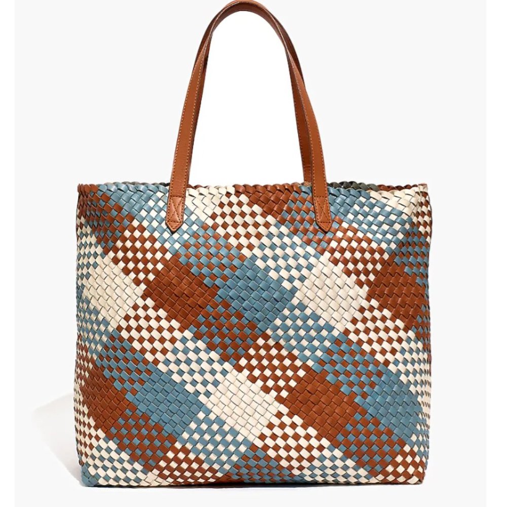 NEW Madewell Transport Tote Woven Leather Edition